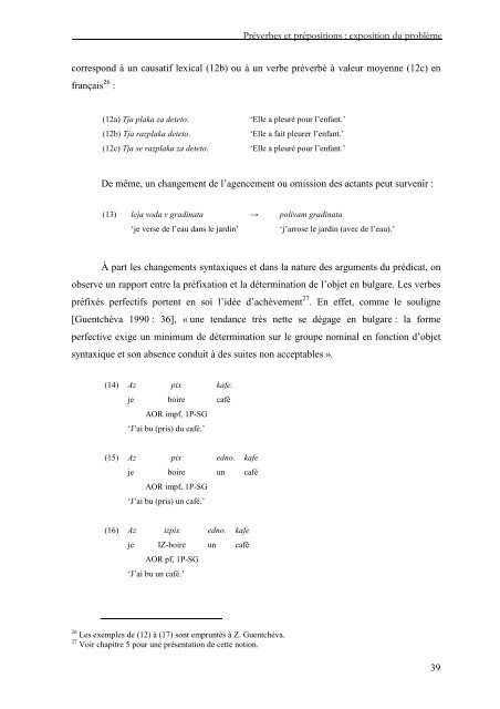 Analyse de quelques préverbes et prépositions français et ... - LaLIC