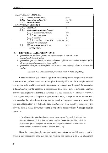 Analyse de quelques préverbes et prépositions français et ... - LaLIC