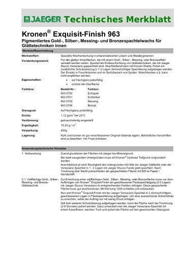 Technisches Datenblatt - Paul Jaeger GmbH & Co. KG