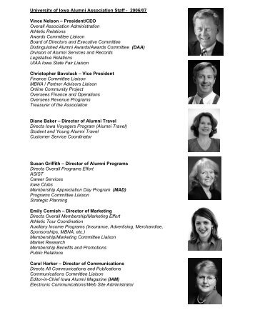 university of iowa alumni association staff - The University of Iowa ...