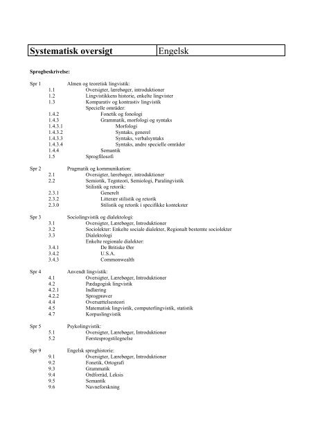 Systematisk oversigt