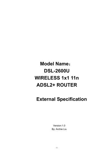 DSL-2600U External Specification 0117 3
