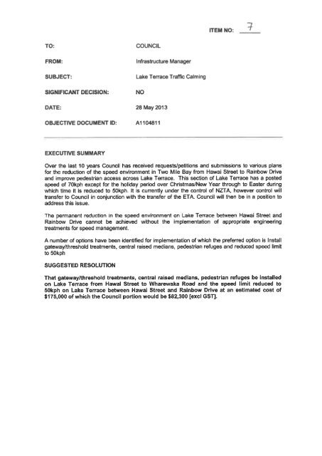 2013-05-28-council-agenda - Taupo District Council