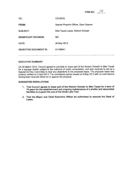 2013-05-28-council-agenda - Taupo District Council