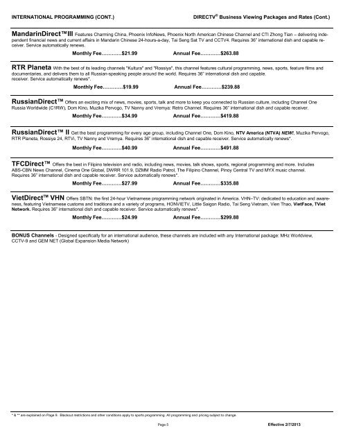 Business Viewing Ordering Instructions - directv