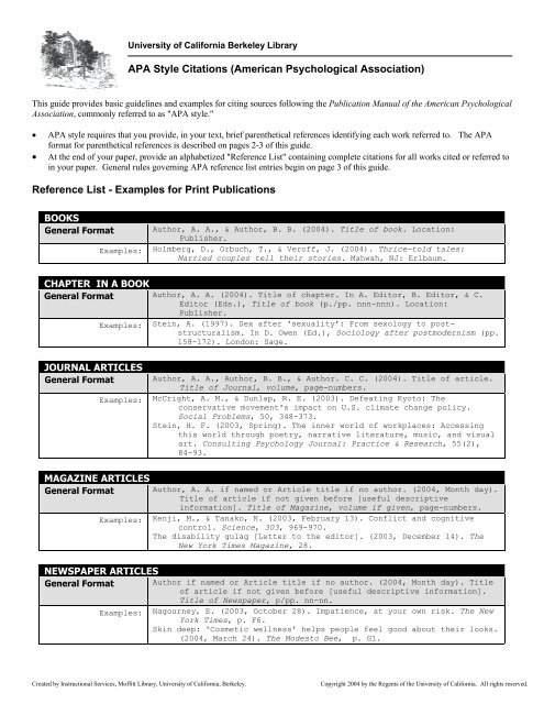 Apa Style Citations American Psychological Association Apa Style Citations American Psychological Association