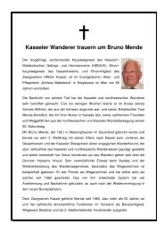 Kasseler Wanderer trauern um Bruno Mende - Hessisch ...