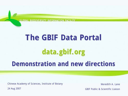 The GBIF Data Portal