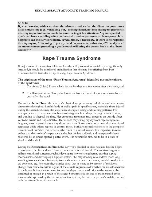 Sexual Assault Advocate Training Manual - Texas Association ...