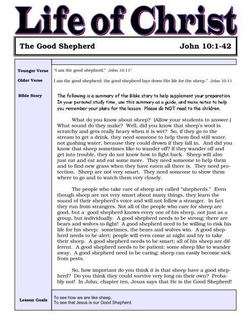 Locjohn Lesson23 The Good Shepherd Mission Arlington