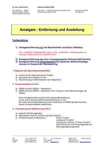 Amalgam - Entfernung und Ausleitung