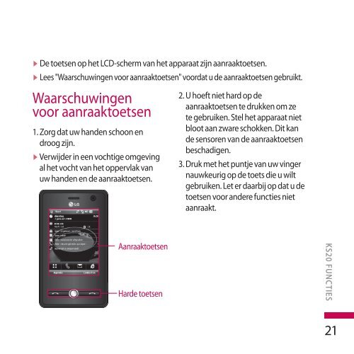 Gebruikershandleiding LG KS20 - Gsmweb.nl