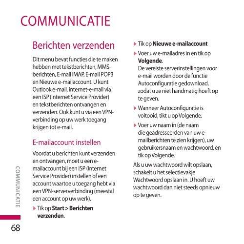 Gebruikershandleiding LG KS20 - Gsmweb.nl