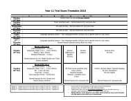 Year 11 Trial Exam Timetable 2010 - Chailey School