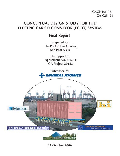 Conceptual Design Study for Cargo Conveyor (ECCO)