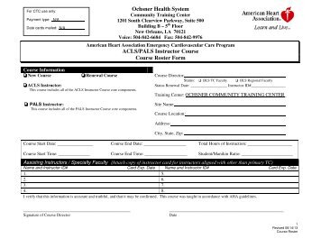 ACLS PALS Instructor Roster 2013 - Ochsner.org