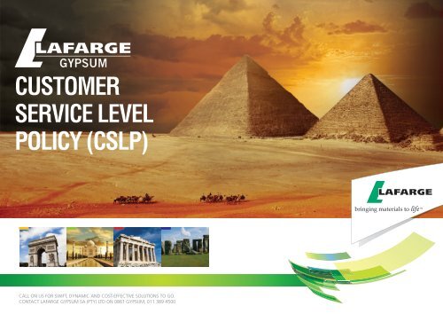 customer service level policy (cslp) - Lafarge in South Africa