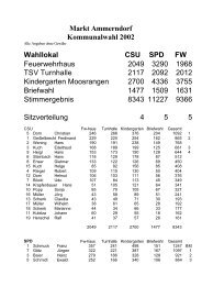 Markt Ammerndorf Kommunalwahl 2002 Wahllokal CSU SPD FW ...