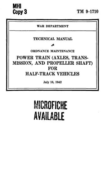 TM 9-1710 1942 Ordance Maintenance Power Train - CGSC