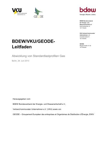 Leitfaden âAbwicklung von Standardlastprofilen Gasâ - Geode