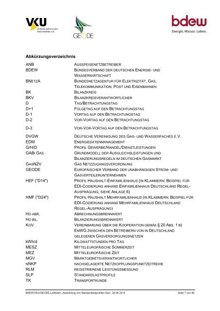 Leitfaden âAbwicklung von Standardlastprofilen Gasâ - Geode