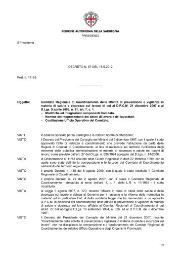 D.P.G.R. n. 57 del 15 maggio 2012 [file.pdf] - Sardegna Salute