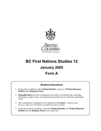 BC First Nations Studies 12 - QuestionBank.CA