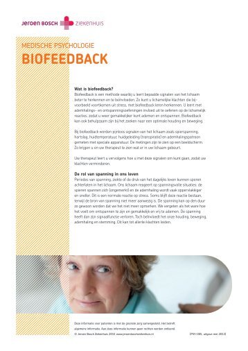 BiofeedBack - Jeroen Bosch Ziekenhuis