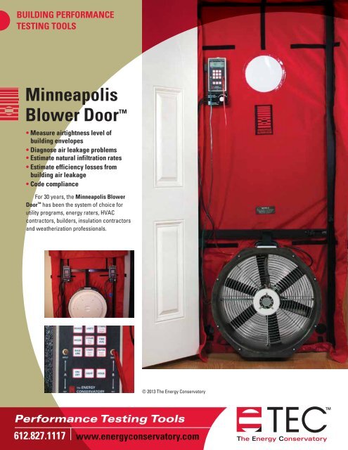 Minneapolis Blower Doora System The Energy Conservatory
