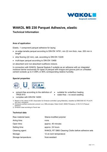 Technical Information - Wakol GmbH