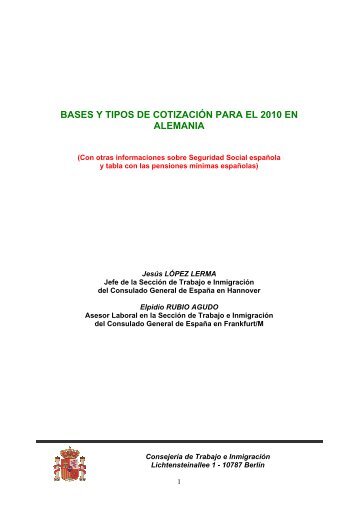 Bases y tipos de cotizaciÃƒÂ³n para la seguridad social 2010