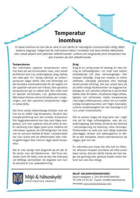 Temperatur inomhus - Kristianstad