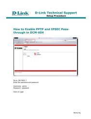 How to Enable PPTP and IPSEC Pass-through in DCM-604 ... - D-Link
