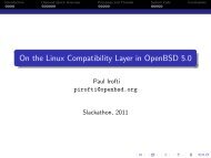On the Linux Compatibility Layer in OpenBSD 5.0