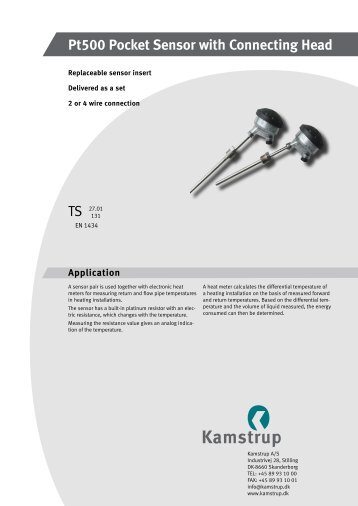 Pt500 Pocket Sensor with Connecting Head