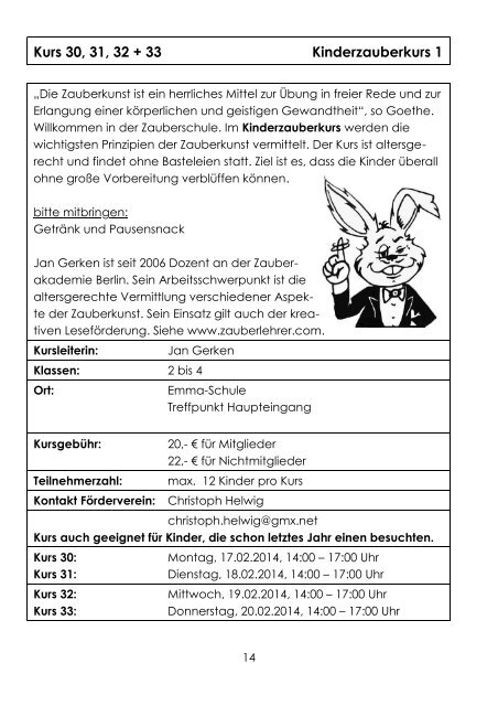 Kursheft 2013/14 - Förderverein der Emma-Schule