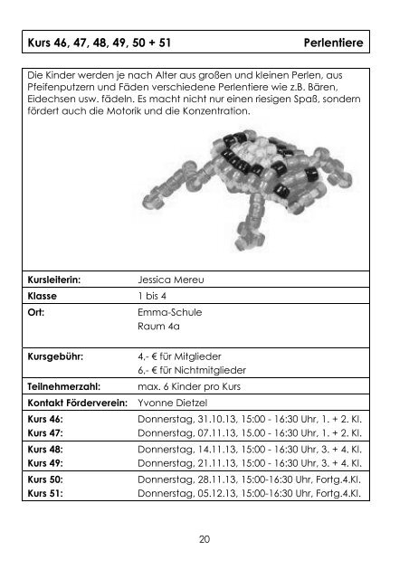 Kursheft 2013/14 - Förderverein der Emma-Schule