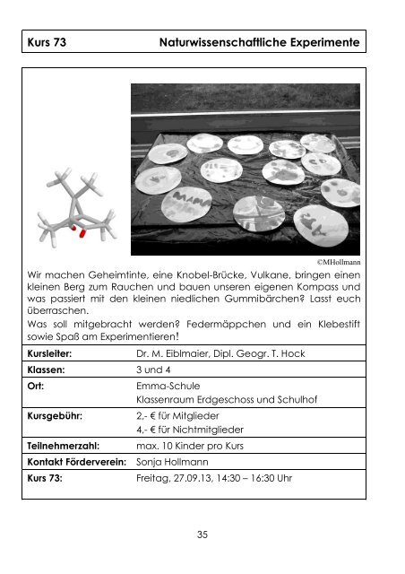 Kursheft 2013/14 - Förderverein der Emma-Schule