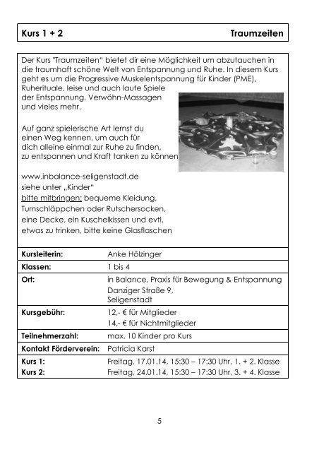 Kursheft 2013/14 - Förderverein der Emma-Schule