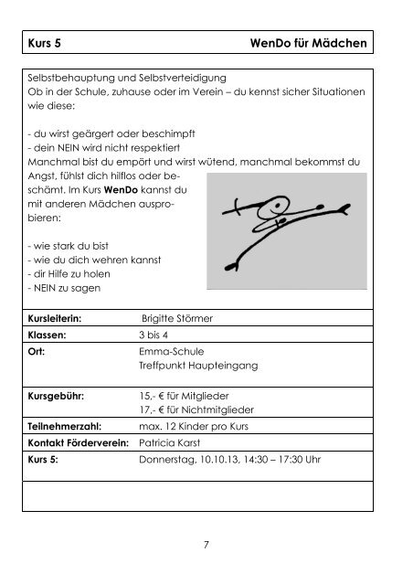 Kursheft 2013/14 - Förderverein der Emma-Schule