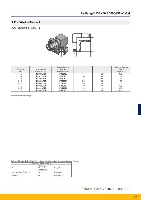 Parflange® F37für Rohr- und Rohrleitungs- verbindungen