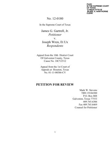 Petition for Review - Supreme Court of Texas