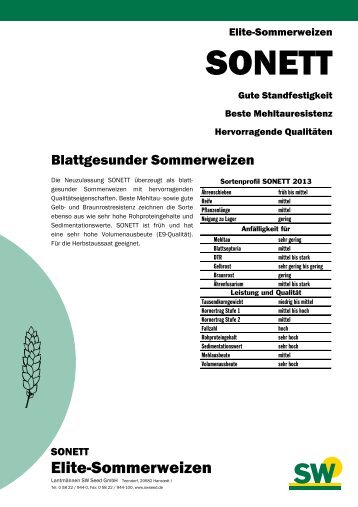 SONETT - SW Seed GmbH