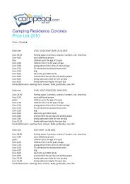 Camping Residence Corones Price List 2010