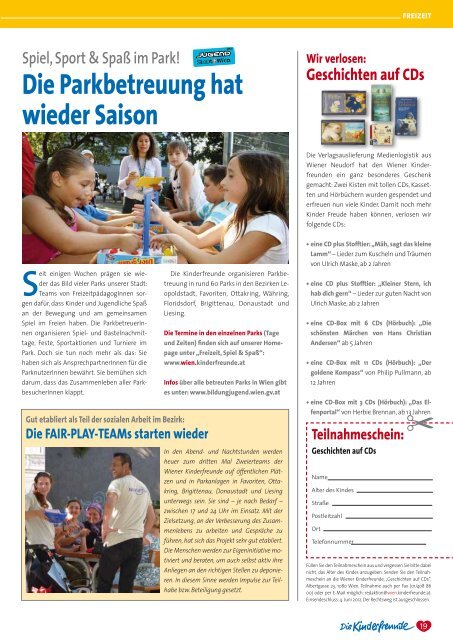 Sommer-Action in Wien - Kinderfreunde