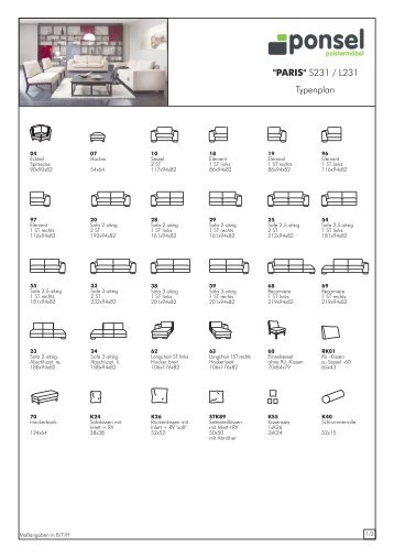 Typenplan "PARIS" S231 / L231 - Ponsel