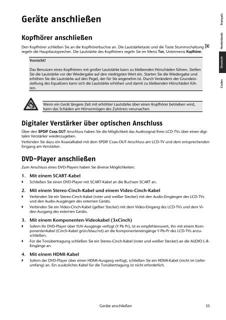 (SAT, DVB-T, Decoder etc.) anschließen - Medion