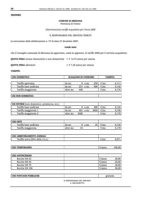 sommario inhaltsverzeichnis - Regione Autonoma Trentino Alto Adige