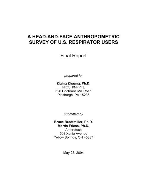 A HEAD-AND-FACE ANTHROPOMETRIC SURVEY - The National ...