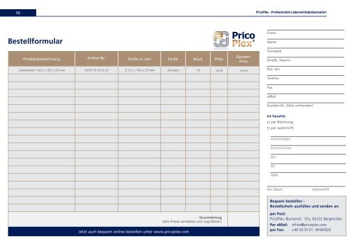 PricoPlex Katalog Handel 02/2014 - Professionelle Lebensmittelpräsentation